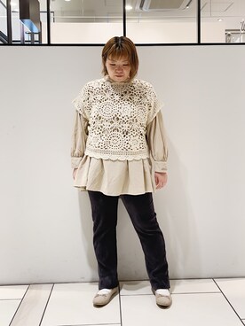 「ブーツスタイル」｜「アイテム（その他シューズ）」を使った、pualkisakoさん（レディース・152cm）の冬コーディネート