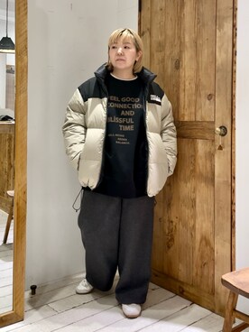 「PUAL CE CIN（ピュアルセシン）のアイテム（ダウンジャケット/コート）」を使った、pualkisakoさん（レディース・152cm）の冬コーディネート