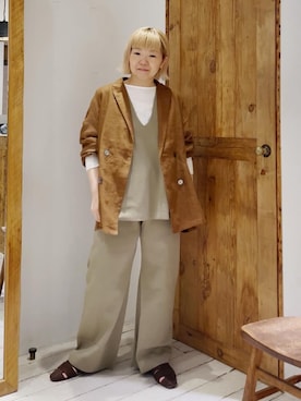 「秋服」｜「アイテム（ベスト）」を使った、pualkisakoさん（レディース・152cm）の秋コーディネート