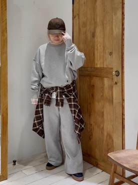 「アイテム（スウェットパンツ）」を使った、pualkisakoさん（レディース・152cm）の秋コーディネート