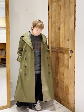 「PUAL CE CIN（ピュアルセシン）のアイテム（トレンチコート）」を使った、pualkisakoさん（レディース・152cm）の秋コーディネート