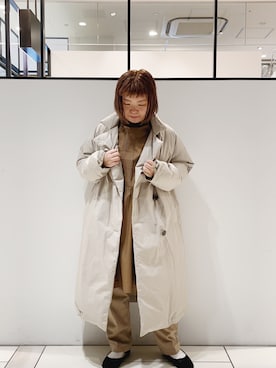 「刺繍」｜「アイテム（ダウンジャケット/コート）」を使った、pualkisakoさん（レディース・152cm）の秋コーディネート