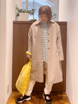 「シアタープロダクツ(THEATRE PRODUCTS)」｜「アイテム（ステンカラーコート）」を使った、pualkisakoさん（レディース・152cm）の春コーディネート