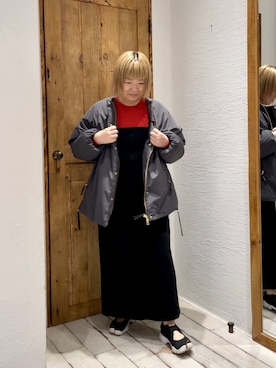 「ワッフル」｜「アイテム（ダウンジャケット/コート）」を使った、pualkisakoさん（レディース・152cm）の秋コーディネート