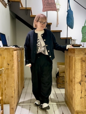 「PUAL CE CIN（ピュアルセシン）のアイテム（ノーカラージャケット）」を使った、pualkisakoさん（レディース・152cm）の春コーディネート