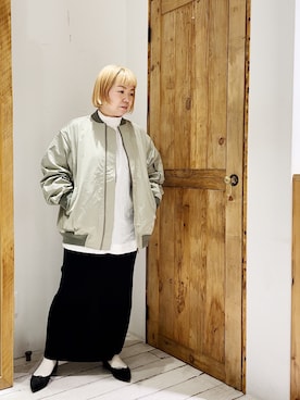 「PUAL CE CIN（ピュアルセシン）のアイテム（MA-1）」を使った、pualkisakoさん（レディース・152cm）の冬コーディネート