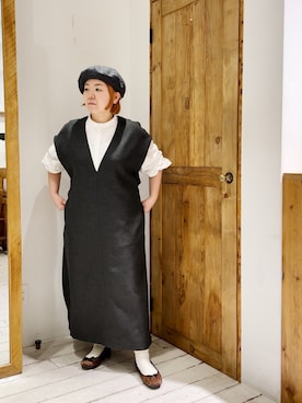 「グレンチェック」｜「アイテム（ワンピース/ドレス）」を使った、pualkisakoさん（レディース・152cm）の冬コーディネート