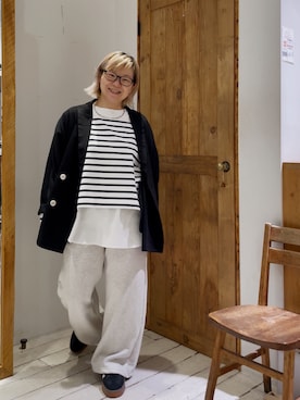 「アイテム（スウェットパンツ）」を使った、pualkisakoさん（レディース・152cm）の秋コーディネート
