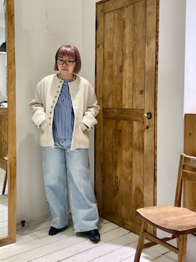 「PUAL CE CIN（ピュアルセシン）のアイテム（ノーカラージャケット）」を使った、pualkisakoさん（レディース・152cm）の春コーディネート