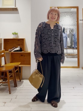 「アイテム（スラックス）」を使った、pualkisakoさん（レディース・152cm）の夏コーディネート