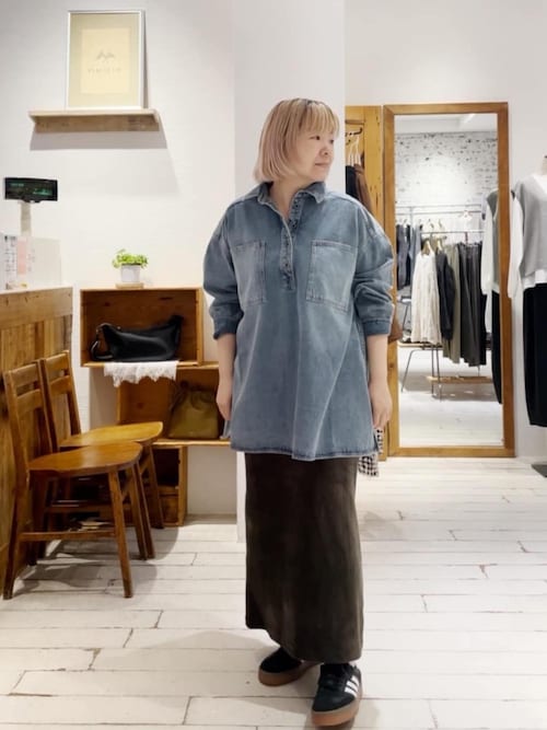 PUAL CE CIN @noricorico102企画デニムチュニックシャツ pual ce cin ブラウス シャツ 「＠noricorico102企画