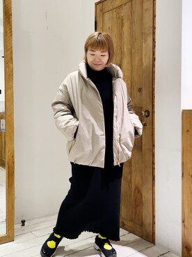 pualkisakoさんの「スタンドネックダウンジャケット」を使ったコーディネート