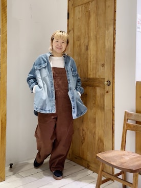 「アイテム（オールインワン・サロペット）」を使った、pualkisakoさん（レディース・152cm）の秋コーディネート