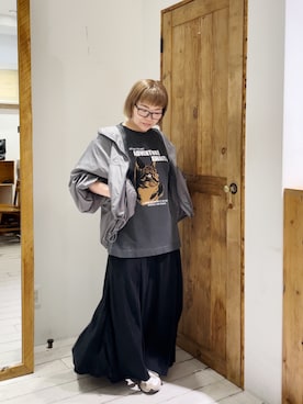 「猫」｜「アイテム（ジャケット/アウター）」を使った、pualkisakoさん（レディース・152cm）の秋コーディネート