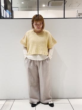 「リバーシブル」｜「アイテム（バレエシューズ）」を使った、pualkisakoさん（レディース・152cm）の冬コーディネート