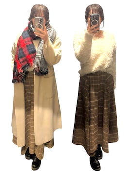 「アイテム（ノーカラーコート）」を使った、𝕐𝕌ℕ 　　さん（レディース・160cm）の冬コーディネート