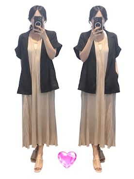 「ap retro（アプレトロ）のアイテム」を使った、𝕐𝕌ℕ 　　さん（レディース・160cm）の夏コーディネート