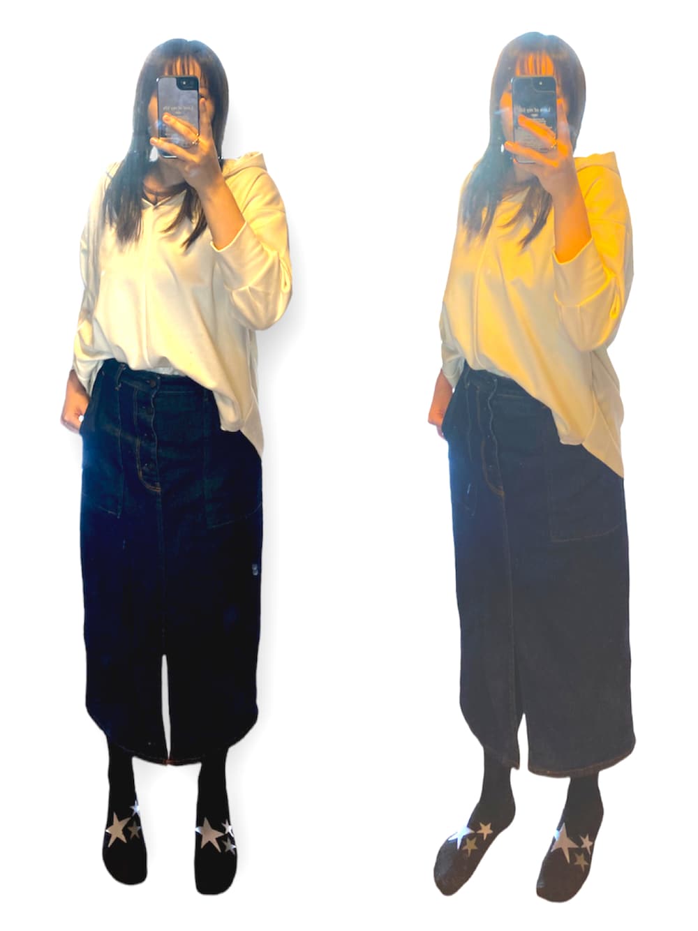 GU（ジーユー）の「ケミカルデニムナローミディスカートJN