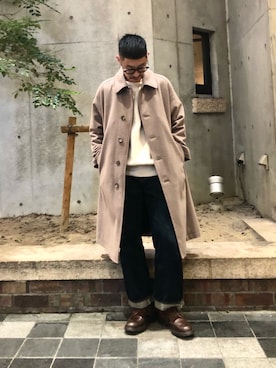 「URBAN RESEARCH（アーバンリサーチ）のアイテム（ステンカラーコート）」を使った、kogaさん（メンズ・170cm）の秋コーディネート