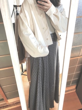 「ゆったりシルエット」｜「アイテム（デニムジャケット）」を使った、しろまるさん（レディース・162cm）の春コーディネート