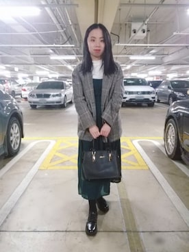「アイテム（スーツジャケット、グレー系）」を使った、연연さん（レディース・154cm）の冬コーディネート