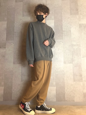 「STYLEMIXER（スタイルミキサー）のアイテム（スウェット）」を使った、nnnaosさん（メンズ・171cm）の冬コーディネート