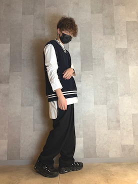 「Yohji Yamamoto（ヨウジヤマモト）のアイテム（シャツ/ブラウス）」を使った、nnnaosさん（メンズ・171cm）の冬コーディネート