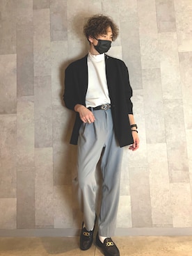 「ZARA（ザラ）のアイテム（ノーカラージャケット）」を使った、nnnaosさん（メンズ・171cm）の冬コーディネート