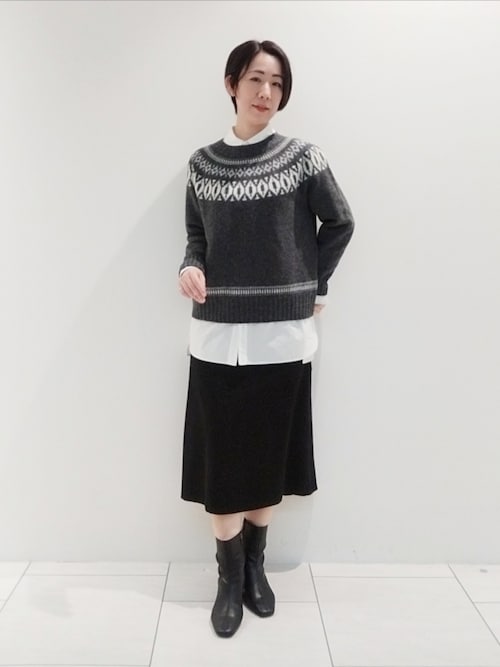 ブラウス シャツ 春SALE！「日本製／インポート素材」重ね着風オーバーサイズブラウス レディース INDIVI｜春SALE!【日本製/インポート素材】重ね着風オーバー