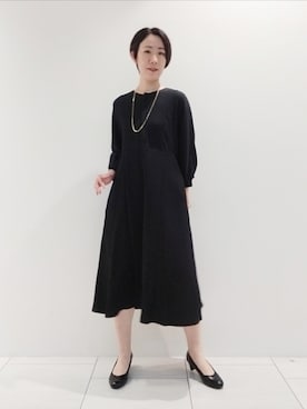 「インディヴィ」｜「アイテム（ワンピース）」を使った、ささきんさん（レディース・164cm）の秋コーディネート