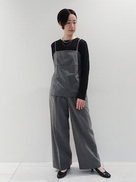 「インディヴィ」｜「アイテム（タンクトップ）」を使った、ささきんさん（レディース・164cm）の秋コーディネート