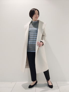 「インディヴィ」｜「アイテム（その他アウター）」を使った、ささきんさん（レディース・164cm）の冬コーディネート