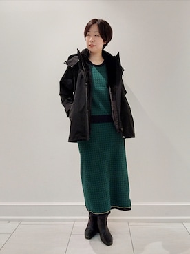 「インディヴィ」｜「アイテム（その他アウター）」を使った、ささきんさん（レディース・164cm）の秋コーディネート