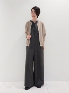 「ブルゾン」｜「アイテム（サロペット/オーバーオール）」を使った、ささきんさん（レディース・164cm）の夏コーディネート