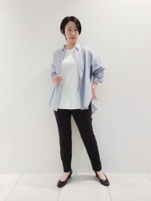 INDIVI / インディヴィ 春SALE！【UVケア／カラーストライプ柄】袖コンシャスシャツ 春SALE！【UVケア／カラーストライプ柄】袖コンシャスシャツ