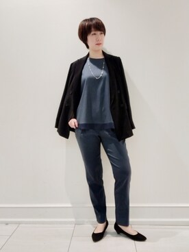 「いまどきジャケット写真」｜「アイテム（スーツジャケット）」を使った、ささきんさん（レディース・164cm）の春コーディネート