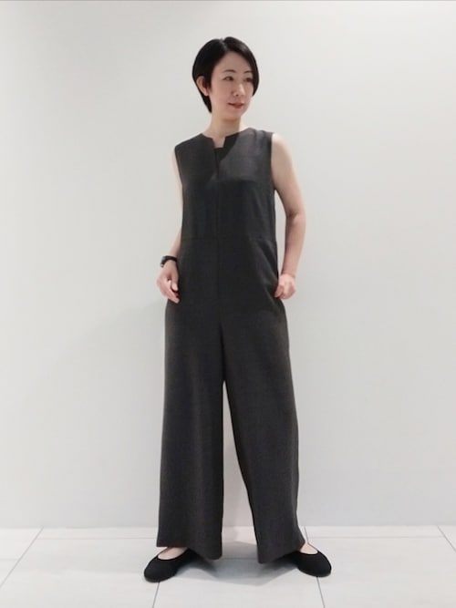 未使用　mysayang.BALI サロペット セール】【洗える／UVケア／吸水速乾】麻調素材サロペット