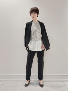 「いまどきジャケット写真」｜「アイテム（スーツジャケット）」を使った、ささきんさん（レディース・164cm）の春コーディネート