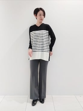 「チュニック」｜「アイテム（その他）」を使った、ささきんさん（レディース・164cm）の秋コーディネート