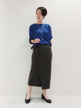 「ラップスカート」｜「アイテム（その他）」を使った、ささきんさん（レディース・164cm）の夏コーディネート