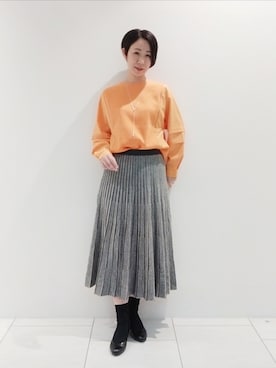 「インディヴィ」｜「アイテム（アクセサリー）」を使った、ささきんさん（レディース・164cm）の秋コーディネート