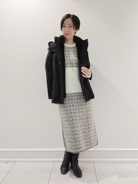 「インディヴィ」｜「アイテム（その他アウター）」を使った、ささきんさん（レディース・164cm）の秋コーディネート
