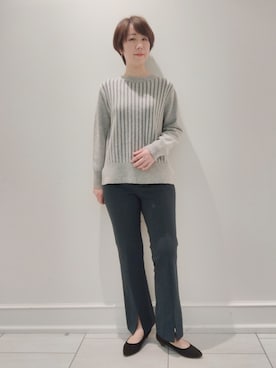 「スリット」｜「アイテム（その他）」を使った、ささきんさん（レディース・164cm）の冬コーディネート