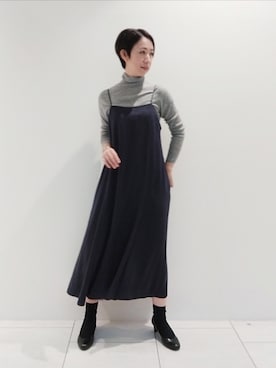 「インディヴィ」｜「アイテム（ワンピース）」を使った、ささきんさん（レディース・164cm）の秋コーディネート
