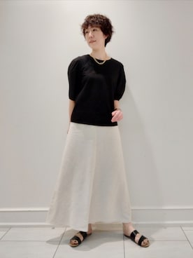 「マキシスカート」｜「アイテム（その他）」を使った、ささきんさん（レディース・164cm）の夏コーディネート