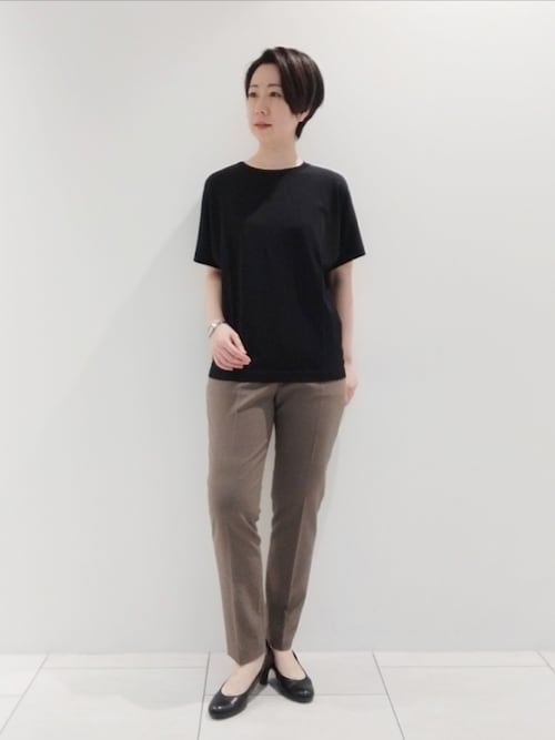 INDIVIの【洗える／サマーニット】Tシャツライクニットを使ったコーディネート（ZOZOTOWN Yahoo!店）