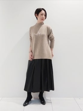 「インディヴィ」｜「アイテム（アクセサリー）」を使った、ささきんさん（レディース・164cm）の秋コーディネート