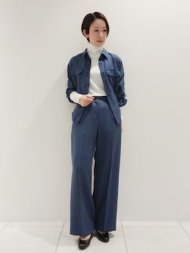 「インディヴィ」｜「アイテム（ブルゾン）」を使った、ささきんさん（レディース・164cm）の春コーディネート