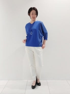 「インディヴィ」｜「アイテム（Tシャツ/カットソー）」を使った、ささきんさん（レディース・164cm）の春コーディネート
