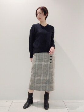 「ラメ」｜「アイテム（その他）」を使った、ささきんさん（レディース・164cm）の冬コーディネート